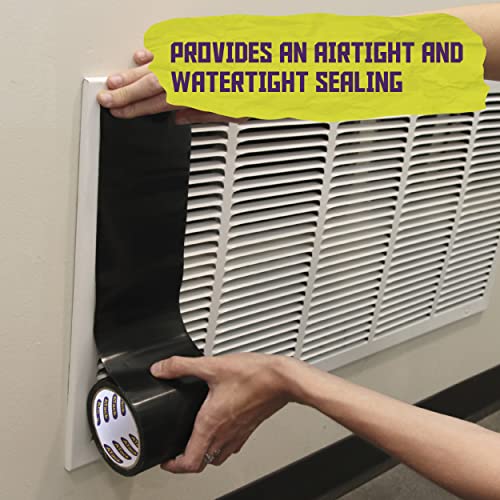 ATack Waterproof Patch and Seal Tape, Black, 4 Inches x 10 Feet, Water Barrier Tape for Stop Leak Repair on Pipes, Chimney, Roof, Boat, and HVAC - color: Black