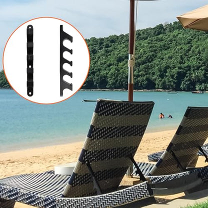 4pcs Adjustment Brackets for Chaise Lounges or Patio Outdoor Lawn Yard Furniture Replacement Position Adjuster Recliner Brace (5 Position - Black)