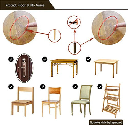 Ulalaza 32Pcs Chair Leg Floor Protectors Knitted Furniture Feet Non-Slip Wear-Resistant Noise-Reducing Chair Covers Caps Set (Brown, Acrylic, Round, Square) - color: Style 3-brown