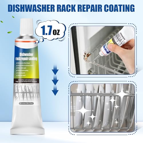 1.7oz Dishwasher Rack Repair Coating, Grey Dishwasher Vinyl Rack Rust Touch Up Paint Kit, Insulation and Waterproof, High and Low Temperature Resistant - color: Grey, size: 1.7 Ounce (Pack of 1)