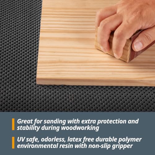 POWERTEC Non Slip Mat Anti Slip Mat, Heavy Duty Grip Mats, 24" x 48" Non Slip Pad Tool Mats for Workshop, Cabinet, Workbench Pad, Nonslip Drawer Shelf Liner, Sanding Pad for Woodworking Router 71014 - style: Non Slip Mat