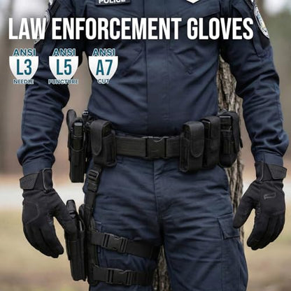 TAILI 4 Pairs Level 3 Needle-resistant, Level 5 Puncture-resistant and A7 Cut-resistant Work Gloves, Grip Enhanced, Breathable, Touchscreen Gardening Gloves for Men, Black, X-Large - size: X-large (4 Pairs), style: Needle-resistant, Cut-resistant