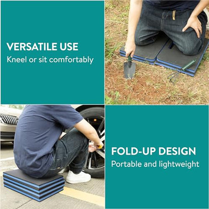Navaris Mechanics Mat - Memory Foam Kneeling Pad - Made from Thick EVA Material - Lightweight, Portable and Foldable - Multiple Uses - 120cm x 40cm x 3cm (47.2" x 15.8" x 1.2")