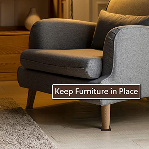 3x3 Square Rubber Furniture Caster Cups, Anti-Sliding Furniture Pads Bed Stopper Floor Protectors with Grip - Protect Any Flooring - size: 8 Pcs Brown