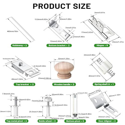 18IN Bi-fold Door Track Kit, 2Kit White Bi-fold Door Hardware kit with Track Closet Repair Tool Included Full Accessories - size: 18in - 2kit