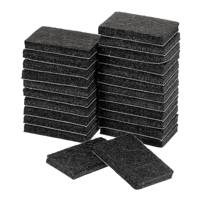uxcell Furniture Pads, 24Pcs 1.4"x0.9" - Rectangle Self Adhesive Felt Furniture Pads, Hardwood Floor Protectors for Furniture Feet Chairs Legs (Black) - color: Black