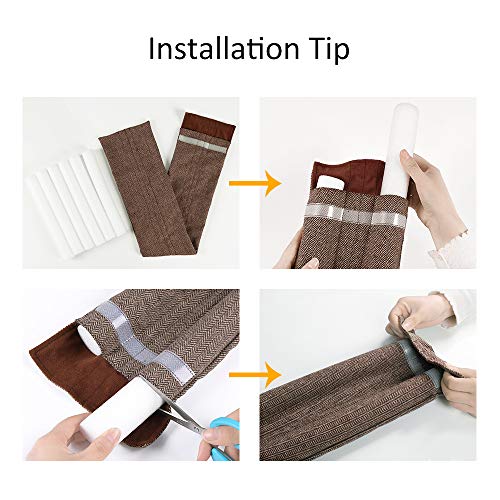 VISEMAN 36 Inch Under Door Stopper-Door Noise Blocker, Double Sided Door Stopper, Machine-Washable - color: Nylon-cotton Coffee