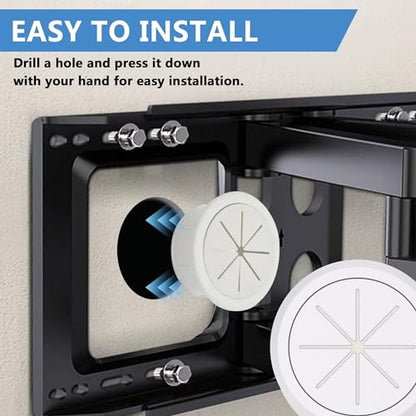 ROOWINTOO TV Cord Hider in Wall Cable Management Kit for TV, Behind Wall TV Wire Kit Cable Hider,Includes 2 Pass-Throughs and Hole Saw Drill Attachment