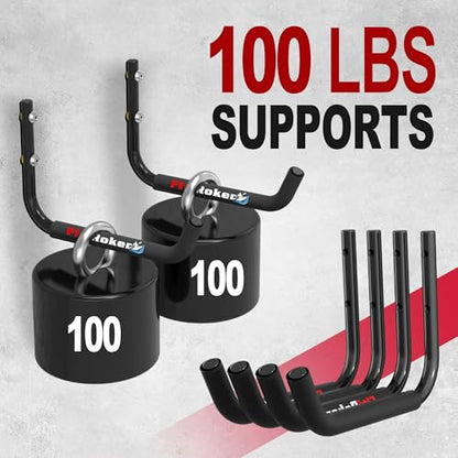 Kayak Storage Rack – 100LB Wall Mounted Kayak Hook with EVA Padding | Kayak Wall Mount & Kayak Rack for Garage | Garage Storage Hooks for Canoes, Paddle Boards, Ladders, Bikes (Round Tube) - style: Round Tube