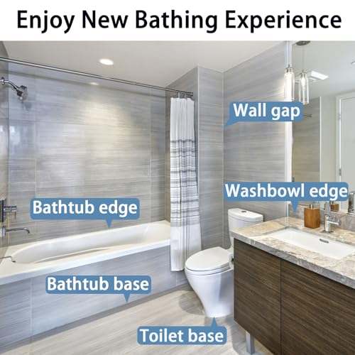 Caulk Tape Self Adhesive, 1 Rolls Waterproof Caulk Strip, Toilet Sealer Around Toilet Base, Traditional Caulking Replacement, Caulking Tape for Bathroom, Bathtub, Floor Wall Edge Protector (1)