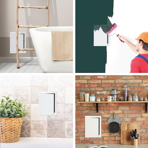 8" x 10" White Metal Access Panel, Service Shaft Door, Plumbing, Electricity Heating Alarm Wall for Drywall, Bathroom Services Hole Cover, Wall Covering - size: 8x10 Inch
