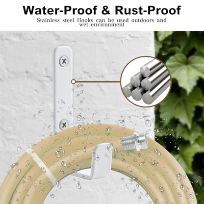 Stainless Steel Hooks for Hanging, Heavy Duty Hooks, Coat Hook, Wall Hooks Wall Mounted Hook Towel Hook Garage Holder Screw Hanger, 6 Pack (White) - color: White