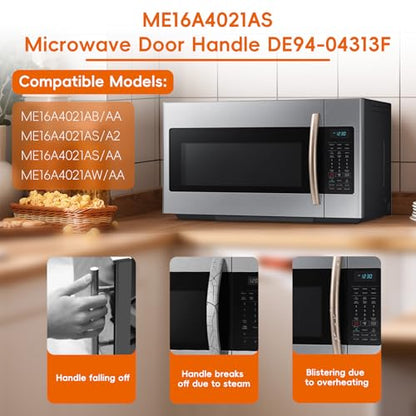 Upgrade ME16A4021AS Microwave Door Handle(Rose Gold 12.28in), Replaces with Samsung Microwave Handle ME16A4021AS, with 2 Screws, DE94-04313F Microwave Door Handle, 365 Days Warranty