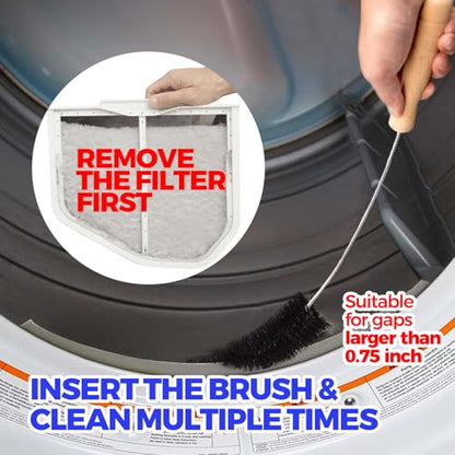 Holikme 3 Pack Dryer Vent Cleaner Kit Clothes Dryer Lint Brush Vent Trap Cleaner Home Essentials Crevice Gap Cleaning Tool Brush - size: 3Pack