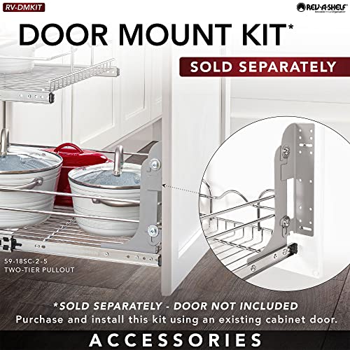 Rev-A-Shelf 2 Tier Kitchen Cabinet Pullout Shelf and Drawer Organizer Slide Out Pantry Storage Basket in Multiple Sizes, 21 x 22 In, 5WB2-2122CR-1 - size: 21" W X 22"d, style: Two Tier
