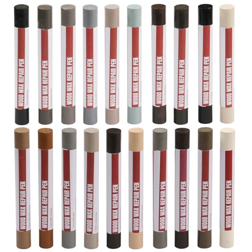 Wood Filler Sticks，20 Colors Wood Repair Wax Crayons Furniture Markers Touch up for Repairing Scratches, Scuffs, Cracks, Dings and Holes in Wood Floors, Cabinets, Furniture (Gray Series) - color: Gray Series