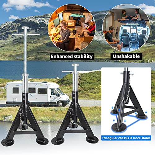 BESTOOL RV Supports Stabilizer Jacks, Travel Trailer Stabilizer Jacks Camper Jack Stands from 17.3" to 30." 5Ton /12000 lbs Capacity, 2PC - color: Black-Standard RV stabilizer jacks/2PC