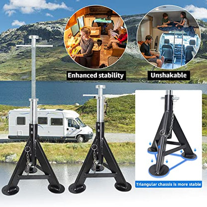 BESTOOL RV Supports Stabilizer Jacks, Travel Trailer Stabilizer Jacks Camper Jack Stands from 17.3" to 30." 5Ton /12000 lbs Capacity, 2PC - color: Black-Standard RV stabilizer jacks/2PC