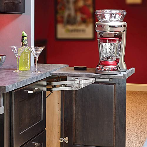 Rev-A-Shelf Heavy-Duty Stand Mixer Lift for Kitchen Base Cabinets with Soft-Close, Zinc - Spring-Loaded Lifting System for Small Countertop Appliance Storage, RAS-ML-HDSC - style: Lift Soft-Close