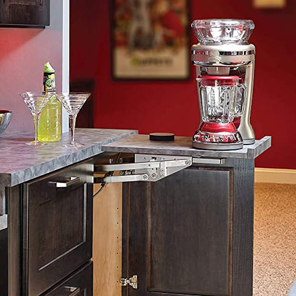 Rev-A-Shelf Heavy-Duty Stand Mixer Lift for Kitchen Base Cabinets with Soft-Close, Zinc - Spring-Loaded Lifting System for Small Countertop Appliance Storage, RAS-ML-HDSC - style: Lift Soft-Close