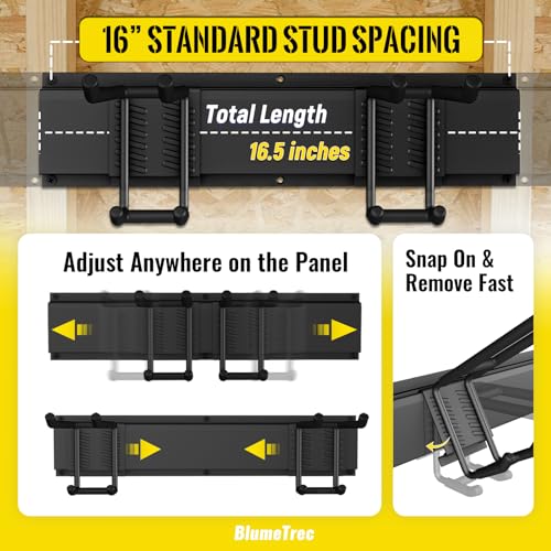 Garage Tool Organizer Wall Mount, 96" Heavy-Duty Metal Wall Organizer, 6 Rails with 12 Adjustable Hooks, Garden Storage Rack for Organization, Sturdy Tool Hanging Holder for Shovel Shed Yard - size: 96" 6 panels & 12 hooks