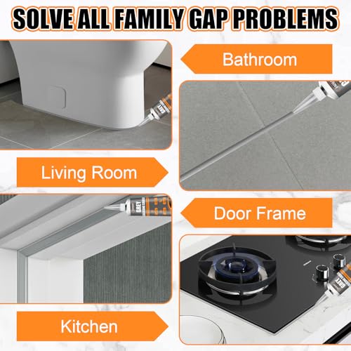 JAOJAO Gray Caulk, Waterproof Gray Silicone Caulk Excellent Adhesion Long-Lasting Flexibility Stable Performance Widely Applicable for Kitchen Sinks Bathrooms Doors and Windows, 100ml - color: Grey