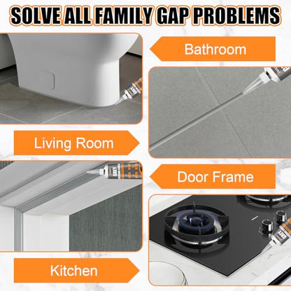 JAOJAO Gray Caulk, Waterproof Gray Silicone Caulk Excellent Adhesion Long-Lasting Flexibility Stable Performance Widely Applicable for Kitchen Sinks Bathrooms Doors and Windows, 100ml - color: Grey