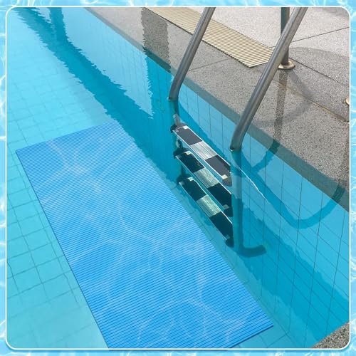 Breling 16" x 36" Swimming Pool Ladder Mat, Protective Pool Ladder Pad Step Mat with Non Slip Texture for Above Ground Swimming Steps Liners and Stairs(Vertical Striped) - size: 16" X 36", style: Vertical Striped