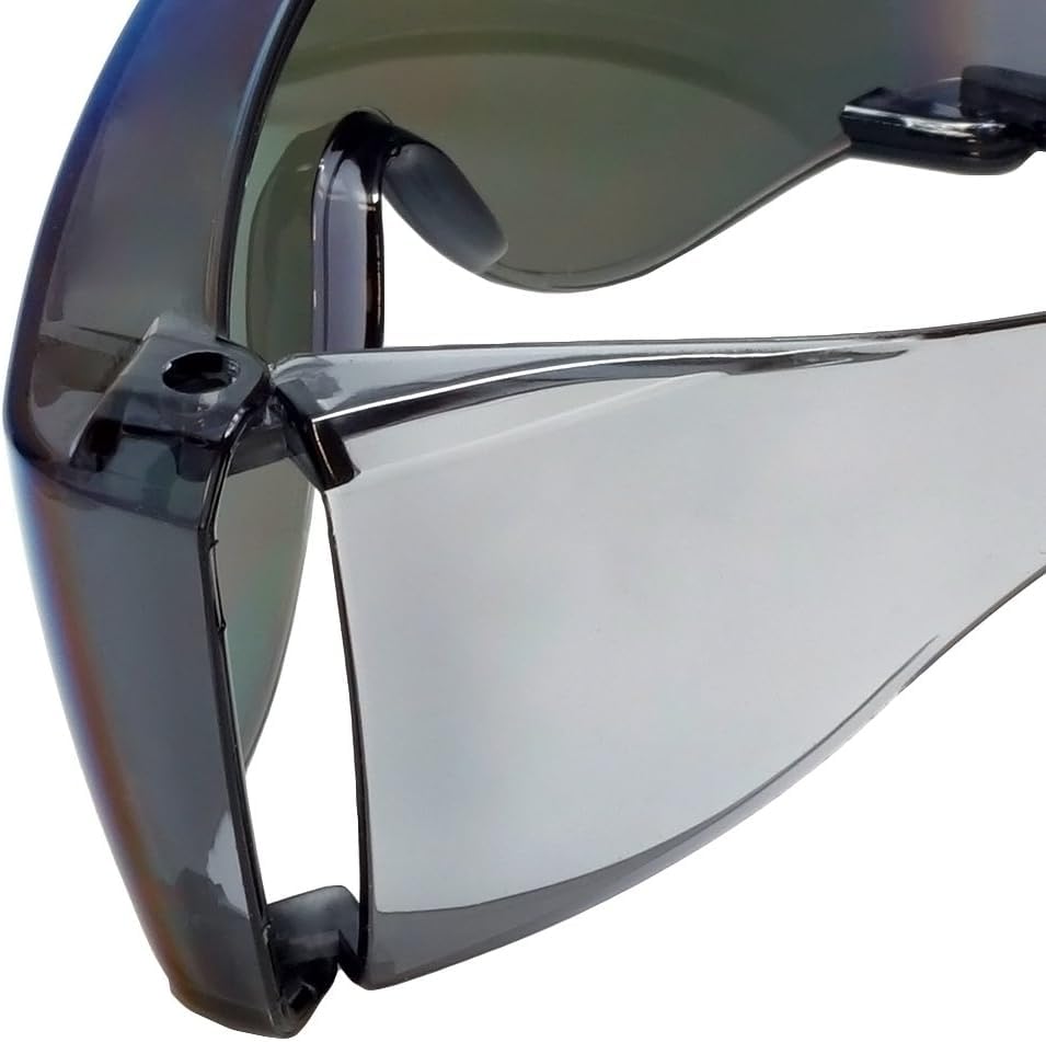 Calabria 3000 Fitover Safety Glasses with Uni-Lens – [Blue/Green/Silver Mirror - 3 Pack] Wrap Around Eye Protection | Anti-Fog Scratch Resistant | Protective Eyewear - color: Blue/Green/Silver Mirror 3-pack