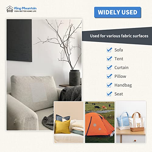 KING MOUNTAIN Canvas Repair Patch 9 x11 Inch 2 Pcs Self-Adhesive Waterproof Fabric Patch for Sofas, Tents, Furniture,Tote Bags, Car Seats (Beige) - color: Beige, size: Canvas-9"W×11"L-2PCS