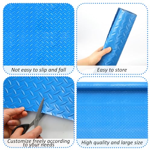 24"x36" Pool Ladder Mat, Protective Non-Slip Pool Step Pad with Texture，Protective Ladder Pad for Above Ground Swimming Pools Liner and Stairs (Blue) - size: 24"x36"
