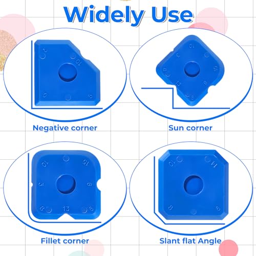 Giantree 10 Pcs Silicone Caulking Tool Set, Caulk Tool, Plastic Silicone Caulking Tools, Portable Sealant Scraper Window Sealant Smoothing Scraper for Kitchen Bathroom Floor Sink Joint (Blue)