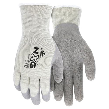 MCR Safety 9690XL Flex-Therm Heavy Weight Cotton/Polyester Shell Men's Gloves with Latex Dipped Palm and Fingertips, Gray, X-Large, 1-Pair, 1-Pair - size: X-Large