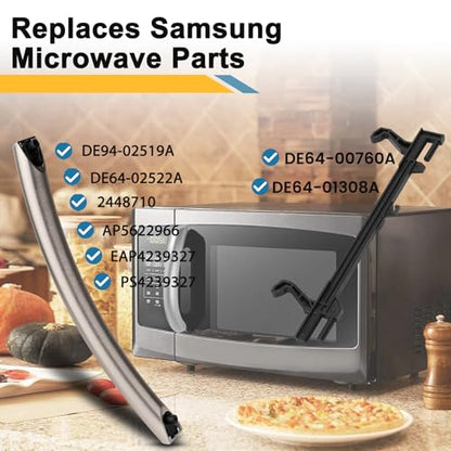 DE94-02933A Microwave Door Handle & DE64-00760A Door Latch Key - Kit for Samsung MC/ME/SMH Series Microwaves | Metal Material, Light Rose Gold Round Microwave Handle Replacement