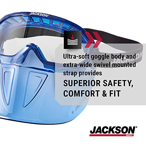 Jackson Safety GPL Series Safety Goggles with Detachable Flip-Up Face Shield - Anti-Fog Goggles for Men and Women, Fits Over Glasses - ANSI Z87.1 - Clear Lens - style: Clear Lens
