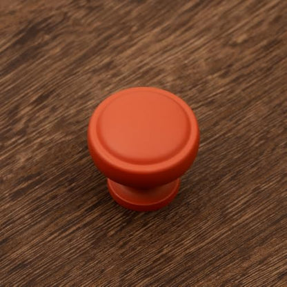 Brushed Bronze Solid Alloy Cabinet Knob Soft-Touch Color 30 Pack Round Knurled Cabinet Handle Hardware Drawer Pulls (20, Soft-Touch Orange) - color: Soft-Touch Orange