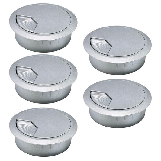 EASYEAH 5 Pcs Desk Grommet 2-1/16" / 53 mm, Desk Cord Hole Cover, Cable Grommet ABS Plastic, Desk Hole Grommet for Home & Office Pc, Detachable Adjustable Cable Cord Organizer-Silvery - color: 5pcs Silvery, size: 2-1/16" / 53 mm