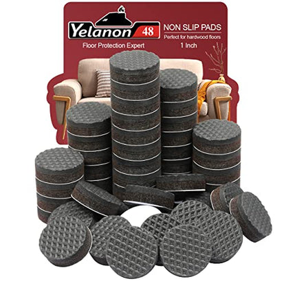 Non Slip Furniture Pads -48 pcs 1" Furniture Grippers, Non Skid for Furniture Legs,Self Adhesive Rubber Feet Furniture Feet, Anti Slide Furniture Hardwood Floor Protector for Keep Furniture Stoppers - size: 48pcs 1"