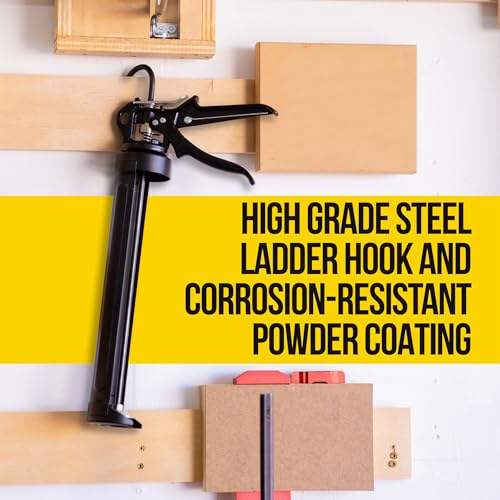 AWF PRO Heavy Duty Caulk Gun, 18:1 Thrust Ratio, Steel Frame Construction, Rotating Barrel, Ladder Hook, Puncture Tool & No Drip Pressure Release Tab, 29 oz Caulking Gun - size: 29 oz Caulking Gun, style: Pack of 1