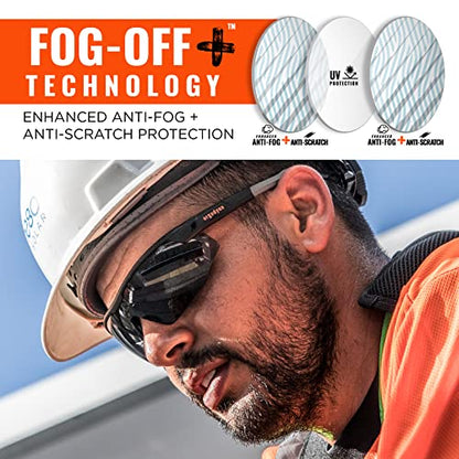 Ergodyne Skullerz SKOLL Anti Scratch Safety Glasses, Anti-Fog, ANSI z87.1 - color: Smoke Lens