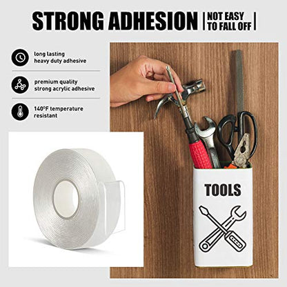 VERSAF Double Sided Adhesive Tape -1/2" 10' Acrylic Transparent Removable No Residue Double Sided Heavy Duty Mounting Tape for Home/Office/Wall Decor(Pack of 1 Roll) - size: 1/2"