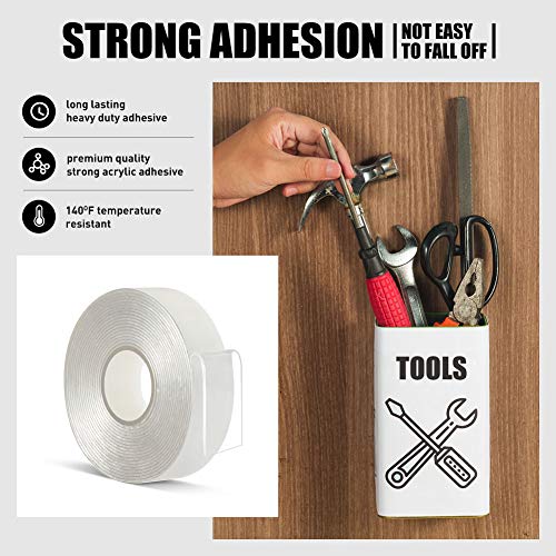 VERSAF Double Sided Tape Heavy Duty - 3/4" 10' Acrylic Clear Strong Adhesive Removable No Residue Double Sided Tape Mounting for Carpet Fix/Home Office wall/Poster/LED Lights/Car Decor/Glass Decor - size: 3/4"