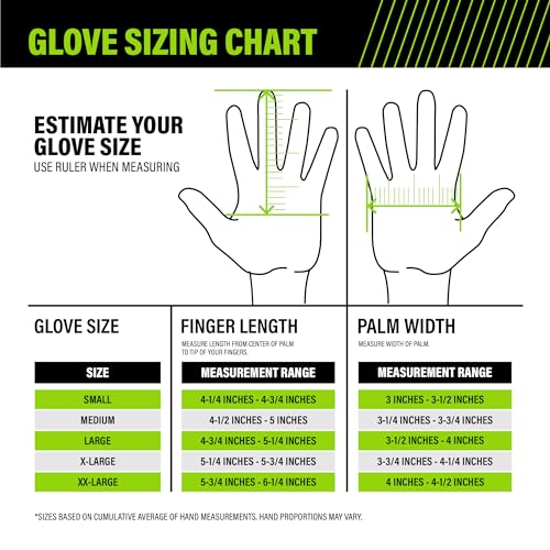 AWP Pro Protect Work Gloves for Men And Women, Full Back-Of-Hand TPR Impact Protection, X-Large - size: X-Large