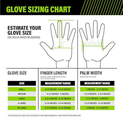 AWP Pro Protect Work Gloves for Men And Women, Full Back-Of-Hand TPR Impact Protection, X-Large - size: X-Large