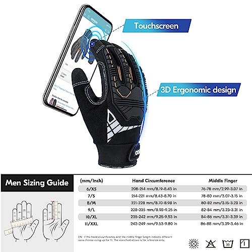 Vgo... Cut Resistant Gloves, Cutproof Leather Work Gloves Men Women,EN388 level E, ANSI level A5,Touchscreen,Mechanics Gloves - color: 1 Pair -Black, size: Medium(1 Pair)