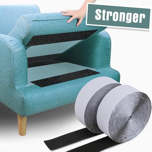 Navona 27Ft x 2 Inch Hook and Loop Strips with Adhesive, Heavy Duty Self Adhesive Tape with Back, Strong Sticky Back Fastener Roll for Home, Office, School, Crafting, Black - color: 2in x 27ft-black