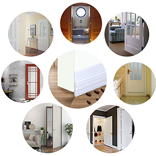 Camel Home Door Draft Stopper - Self Adhesive Door Seal, Soundproof, Weatherproof, 2" W x 39" L (2 Pack White) - color: White 2