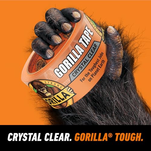 Gorilla Crystal Clear Tape, 1.88” x 18 yd (Pack of 6) - Weather Resistant for Indoor or Outdoor Projects and Repairs - size: 6- Pack