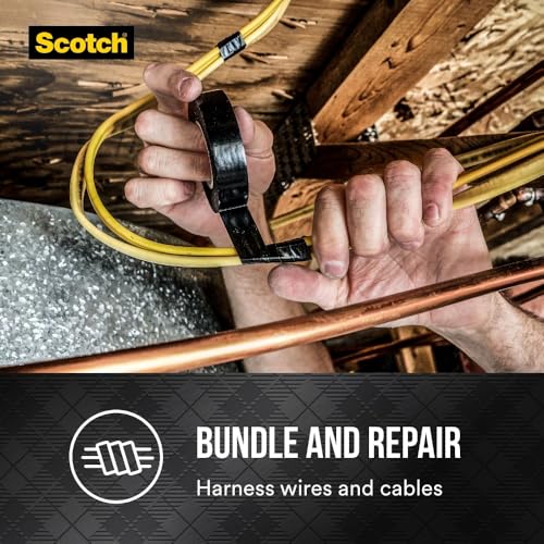 Scotch Vinyl 700 Electrical Tape, 1 Roll, Black, 3/4-in x 66-ft, General Purpose, Commercial Grade, Rated for Temperatures Up to 194-Degree, Highly Flexible, Stretchy & Conformable (700) - size: 3/4 in. by 66 ft., style: 1 roll