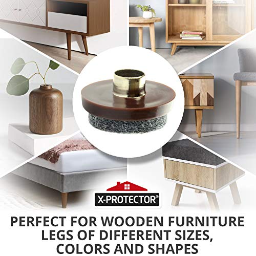 Nail On Felt Pads X-Protector - 48 Felt Furniture Pads – 1" Chair Felts Pads for Furniture Feet - Floor Protectors for Furniture Legs - Best Heavy Duty Felt Chair Pads for Hardwood Floors!